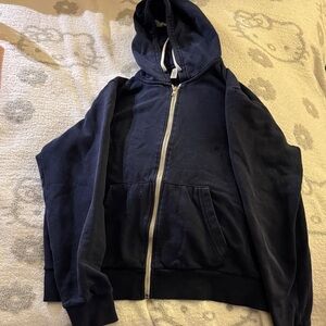 Navy Blue Zip-Up Hoodie Divided H&M
